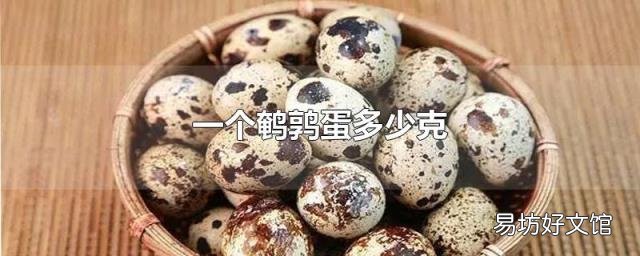 一个鹌鹑蛋多少克