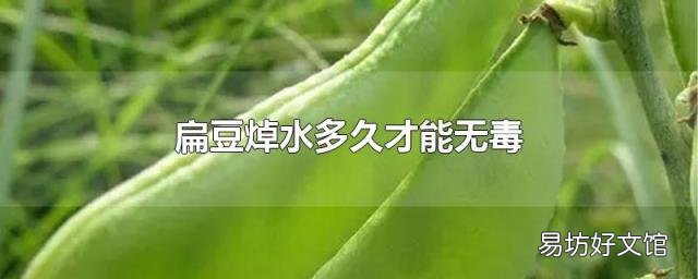扁豆焯水多久才能无毒