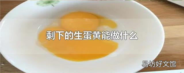 剩下的生蛋黄能做什么