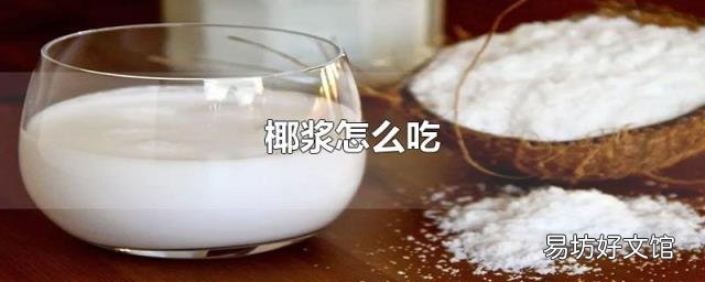 椰漿怎么吃