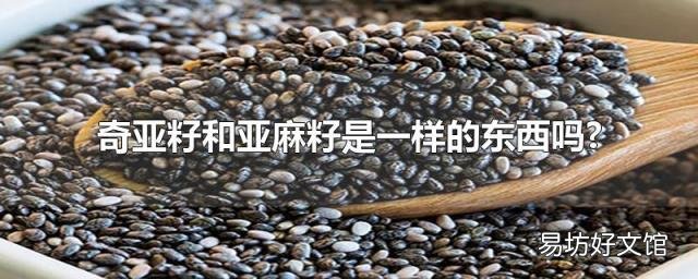 奇亚籽和亚麻籽是一样的东西吗?