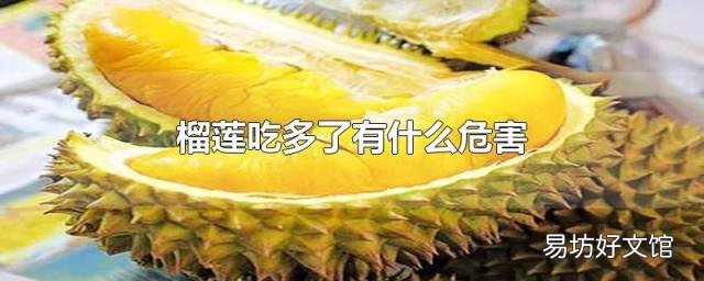 榴莲吃多了有什么危害