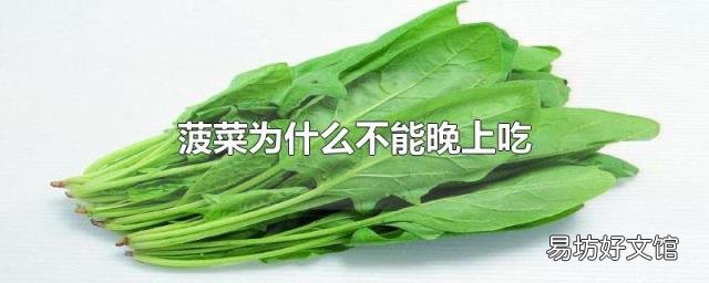 菠菜为什么不能晚上吃