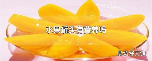 水果罐头有营养吗